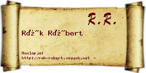 Rák Róbert névjegykártya